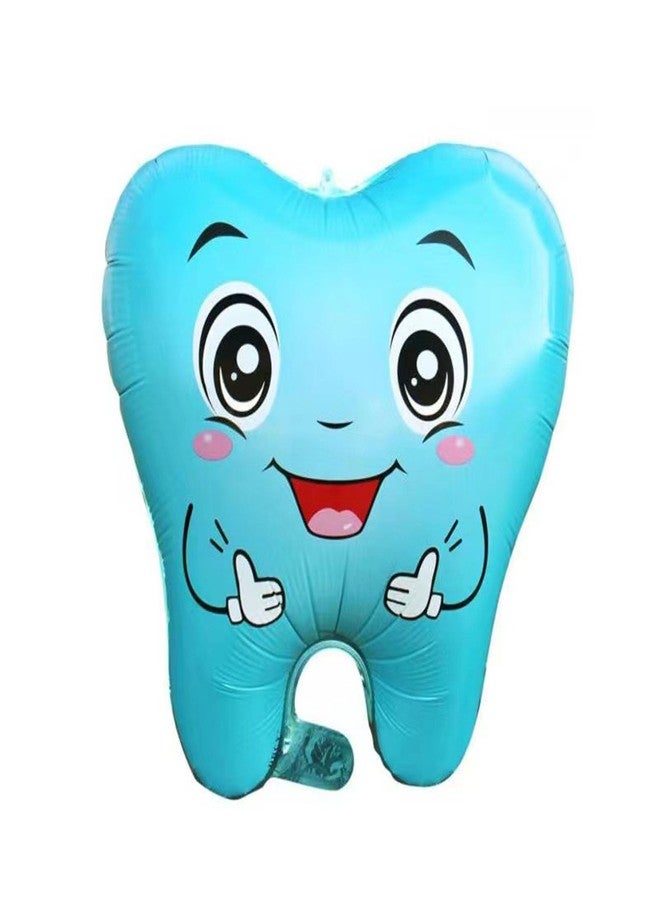 OHLIGEI 5PCS Blue Tooth Shaped Foil Balloons Teeth Mylar Balloons Tooth Inflatable Balloons for Tooth Themed Birthday Party Decorations Blue - Image 2